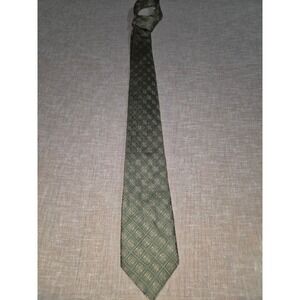 Stafford Silk Tie Mens Extra Long 66 Inch Olive Green Geometric Diamond Pattern
